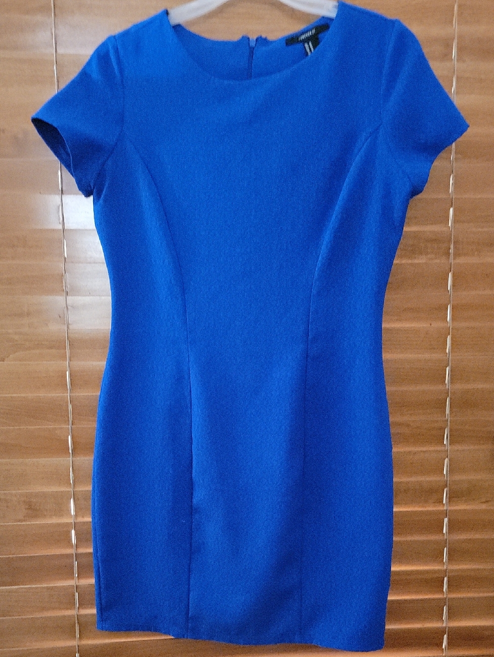 Forever 21 Cobalt Blue Short Sleeve Sheath Dress